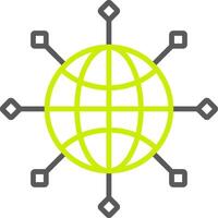 Global Connect Line Two Color Icon vector