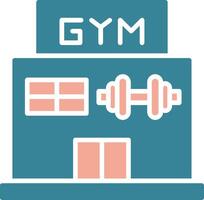 gimnasio glifo icono de dos colores vector