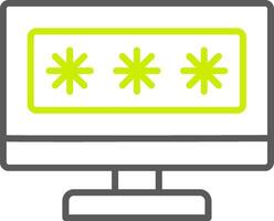 Security Computer Password Line Two Color Icon vector