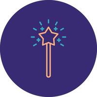 Magic Wand Line Two Color Circle Icon vector