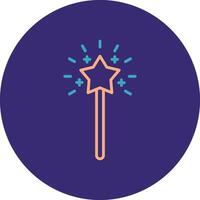 Magic Wand Line Two Color Circle Icon vector