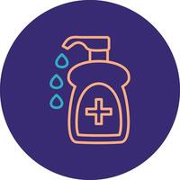 Liquid Soap Line Two Color Circle Icon vector