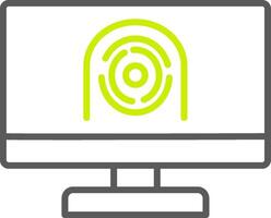 Security Computer Faceprint Line Two Color Icon vector