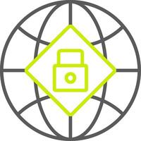 Global Security Line Two Color Icon vector