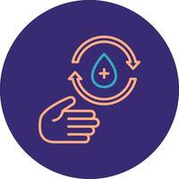 Hand Wash Line Two Color Circle Icon vector