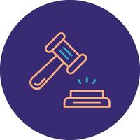 Hammer Line Two Color Circle Icon vector