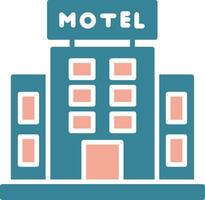 motel glifo icono de dos colores vector