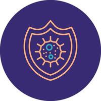 Bacteria Line Two Color Circle Icon vector