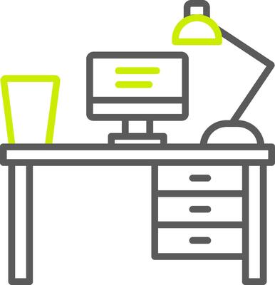 Work Table Line Two Color Icon