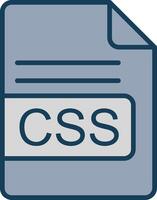 CSS File Format Line Filled Grey Icon vector