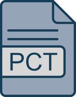 PCT File Format Line Filled Grey Icon vector