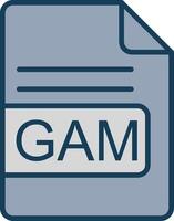 GAM File Format Line Filled Grey Icon vector