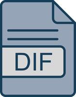 DIF File Format Line Filled Grey Icon vector