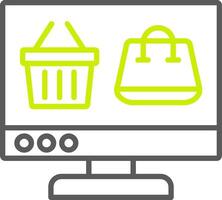 OnLine Two Color Shopping Line Two Color Icon vector