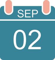 September Glyph Two Color Icon vector