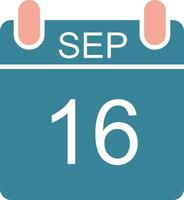 September Glyph Two Color Icon vector