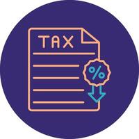 Tax Line Two Color Circle Icon vector