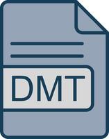 DMT File Format Line Filled Grey Icon vector