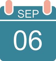 September Glyph Two Color Icon vector