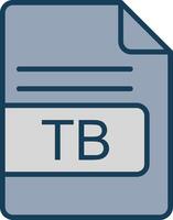 TB File Format Line Filled Grey Icon vector