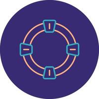 Life Saver Line Two Color Circle Icon vector