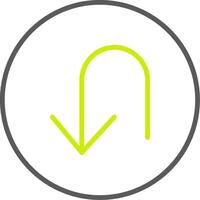 U Turn Line Two Color Icon vector