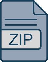 ZIP File Format Line Filled Grey Icon vector