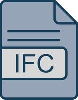 IFC File Format Line Filled Grey Icon vector