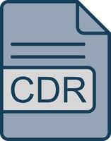 CDR File Format Line Filled Grey Icon vector