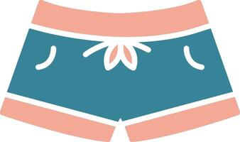 Swim Shorts Glyph Two Color Icon vector