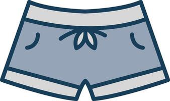 Swim Shorts Line Filled Grey Icon vector