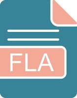 FLA File Format Glyph Two Color Icon vector