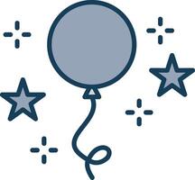 Balloons Line Filled Grey Icon vector