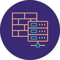 Firewall Line Two Color Circle Icon vector