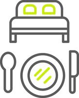 Bed And Breakfast Line Two Color Icon vector