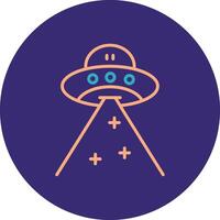 Ufo Line Two Color Circle Icon vector