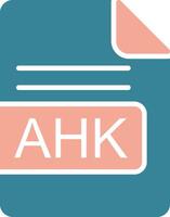 AHK File Format Glyph Two Color Icon vector