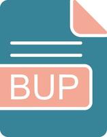 BUP File Format Glyph Two Color Icon vector