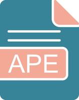 APE File Format Glyph Two Color Icon vector