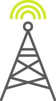 Radio Tower Line Two Color Icon vector