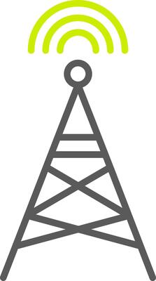 Radio Tower Line Two Color Icon