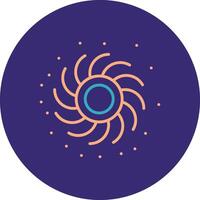 Black Hole Line Two Color Circle Icon vector