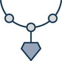 Locket Line Filled Grey Icon vector
