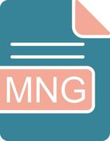 MNG File Format Glyph Two Color Icon vector