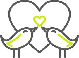 Love Birds Line Two Color Icon vector