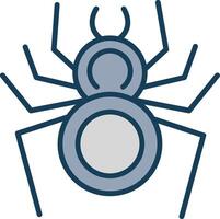 araña línea lleno gris icono vector