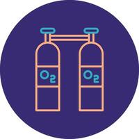 Oxygen Line Two Color Circle Icon vector