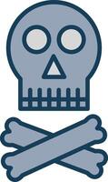 Skull Line Filled Grey Icon vector