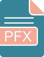 PFX File Format Glyph Two Color Icon vector