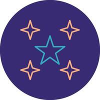 Stars Line Two Color Circle Icon vector
